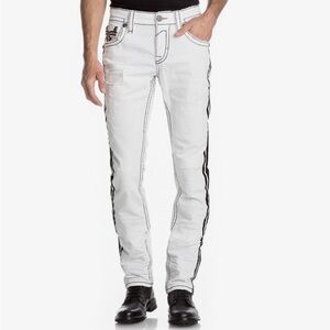 ROCK REVIVAL Barrett ALT Straight Men’s White Jeans $169 *NWT*